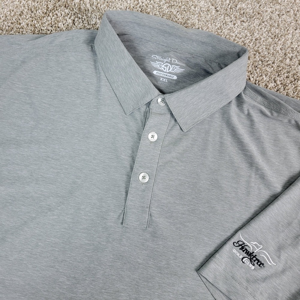 Straight Down Mens 2xl Solid Gray Performance Str… - image 1